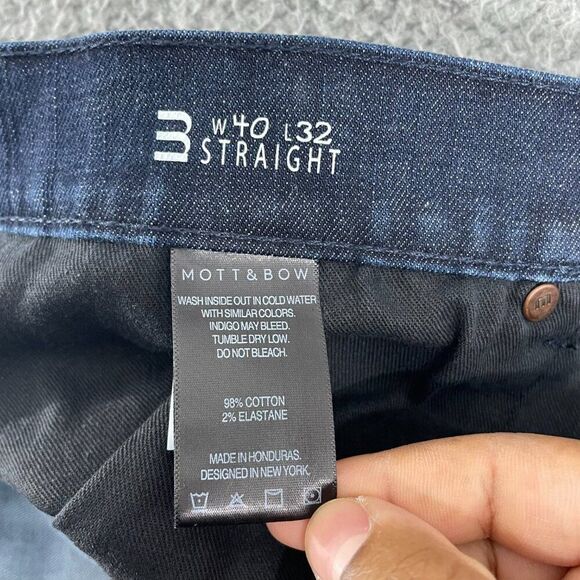 Mott & Bow Jeans Men 40x32 Blue Dark Wash Straight Fit Denim - Picture 4 of 11